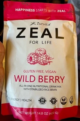 ZinZino - Zurvita Zeal for Life GLUTEN FREE VEGAN WILD BERRY (14.8oz) 09/2027! - Image 1 of 2