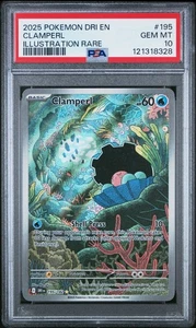 Clamperl #195 2025 Pokemon Dri En-Destinated Rivals PSA 10 IR a - Foto 1 di 2