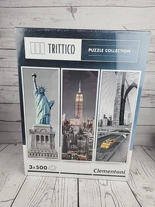 Clementoni Trittico Puzzle Collection 3 x 500 Piece Puzzles NEW YORK - Picture 1 of 5