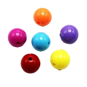 50 Gemischte Kaugummi Süßigkeiten Farbe Acryl Runde Perlen 14 mm (0,55 Zoll) Glatte Kugel - Bild 1 von 12