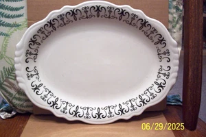 Homer Laughlin "Best China" Black Rimmed Oval Serving Plate - Picture 1 of 2