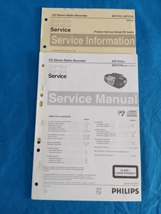 PHILIPS AZ1412 AZ1518 CD Stereo Radio Recorder SERVICE MANUAL ORIGINALE + INFO ! - Foto 1 di 1