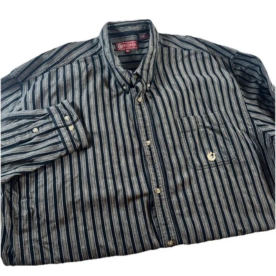 VTG Roper Western Shirt 4XLT Tall Striped Gray Black Long Sleeve Cowboy - Image 1 of 4