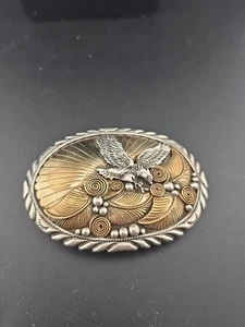 70er-80er Jahre Indianer Sterling/Gold gefüllt Adler Gürtelschnalle - Bild 1 von 6