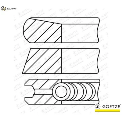 4x PISTON RING KIT 08-450600-00 STD FOR F1AE3481D/F1AE3481E/F1AE3481G 2.3L 4cyl - Image 1 of 4