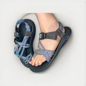 CHACO ZX2 CLASSIC Sport Sandals Women's 10 Purple/blue straps.gray Sole Great! - Picture 1 of 7