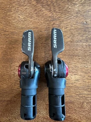 SRAM TT500 Red Road Time Trial Bar Ends Shifter Set 2x10 TT Aero 1:1 Friction - Image 1 of 4