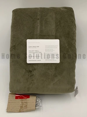 Pottery Barn Velvet Twill Blackout Curtain Moss Green 50" x 108" #Q8Q - Image 1 of 2