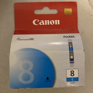Canon Pixma 8 Ink Cartridge Cyan CLI-8C New In Box! Chromalife 100 - Sealed! - Picture 1 of 3