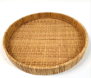 SET of 2 NATURAL RATAN TRAY Coach House - Picture 1 of 7