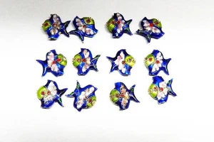 12 ct Cloisonne BLUE FISH Beads - MINT $3 per see details Fre Ship - Picture 1 of 3