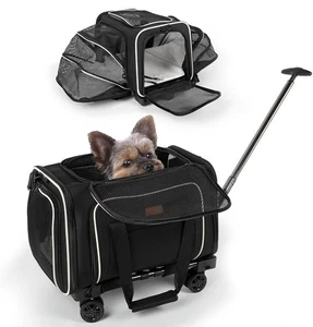 Pet Carrier for Travel - Airline Approved - 20 LBS Dog or Cat w/ wheels or Carry - Picture 1 of 5