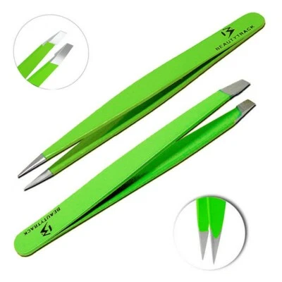 New Eyebrow Tweezers Set Hair Plucking Tool Slanted Pointed Tip For Men & Women - Image 1 of 4