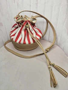 UGG BUCKET BAG, RED STRIPE, TAN LEATHER, GOOD CONDITION - Bild 1 von 9