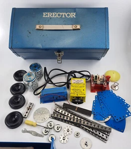 Gilbert Erector Electric Action Set Manuals Original Metal Box Circa 1964 EUC - Picture 1 of 24