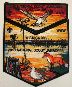 YUSTAGA OA LODGE 385 BSA GULF COAST COUNCIL FLAP 2010 NATIONAL JAMBOREE 2-PATCH - Picture 1 of 2