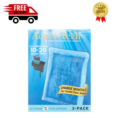 BRANDED Aqua-Tech EZ-Change Aquarium Filter #2 Cartridge For 10-20G Filters 3 Pack -
