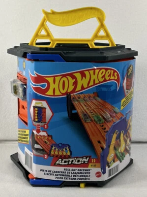 Hot Wheels  Roll Out Raceway Track Set Transforms To Store 80 Cars - Image 1 of 4