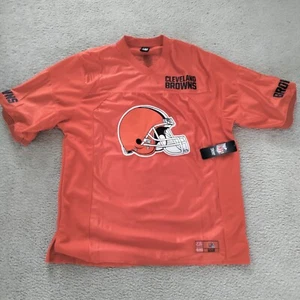 NWT CLEVELAND BROWNS L Mens NFL Team Apparel Football Orange Jersey QTMF143FCL - Picture 1 of 6