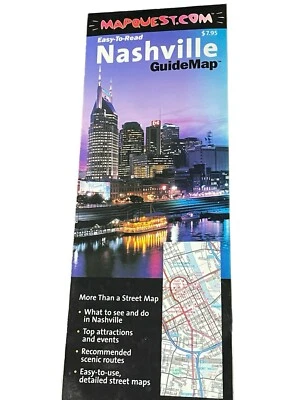Mapquest Nashville Map Easy to Read Laminated City Guide 2001 - Image 1 of 4