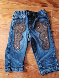 Mary- Kate and Ashley Girls Capri Pants Size 5 Embroidered Sequins - Picture 1 of 7