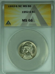 1952-S Jefferson Nickel 5C ANACS MS 66 (52) A - Picture 1 of 2