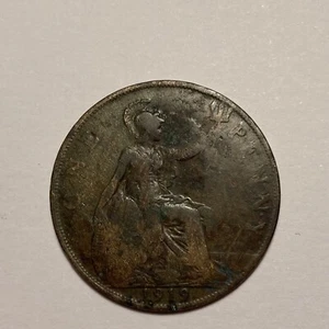 1919 George V George 5th British One Penny - Picture 1 of 2