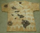 Vintage single stitch Tee Large Tie die Hawaiian Islands Map T-Shirt Cotton USA