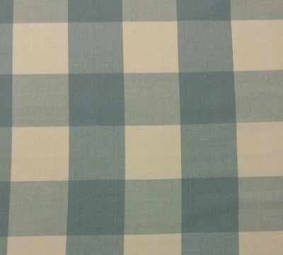 BALLARD DESIGNS BUFFALO CHECK SPA BLUE CREAM CHECKER MULTIUSE FABRIC BY THE YARD - Image 1 of 4