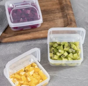 2pc Sliced Cheese Container For Fridge With Flip Lid-Clear Flip Top Storage Box - Picture 1 of 5