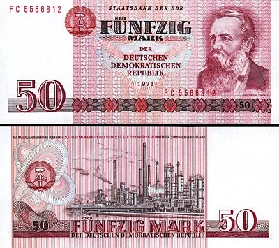 Germany DDR  50 Mark 1971 (1986), UNC, P-30b - Image 1 of 3
