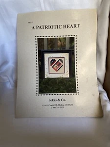Sekas & Co. A PATRIOTIC HEART X Stitch Chart America Red White Blue USA - Picture 1 of 2