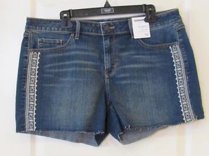 Sonoma Goods for Life Fray Hem Embriodered Denim Shorts Women's Sz 6 NWT MSRP$36 - Picture 1 of 2