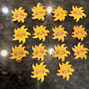 Vtg 14 Annalee 3" Yellow Sun Ornaments Pins 1992-96 - Picture 1 of 2