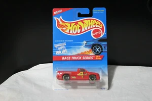 1995 NEW IN BOX HOT WHEELS RACE TRUCK SERIES 1500 DODGE RAM RED BLACK 7 SPK #380 - Picture 1 of 2