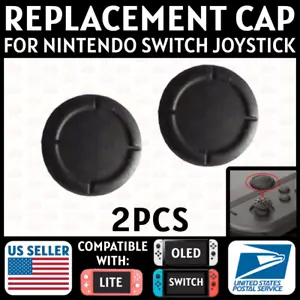 2x Joystick Cap For Nintendo Switch/Lite/OLED Black Silicone Joy Con Replacement - Picture 1 of 6