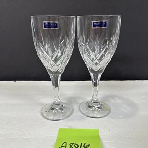 2 Glenmere clear crystal stemware Waterford Marquis Water Goblet 8" NEW! Rare - Picture 1 of 24