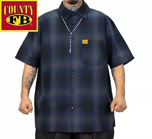 FB County Short Sleeve Plaid Checker Flannel Shirt - Picture 1 of 35