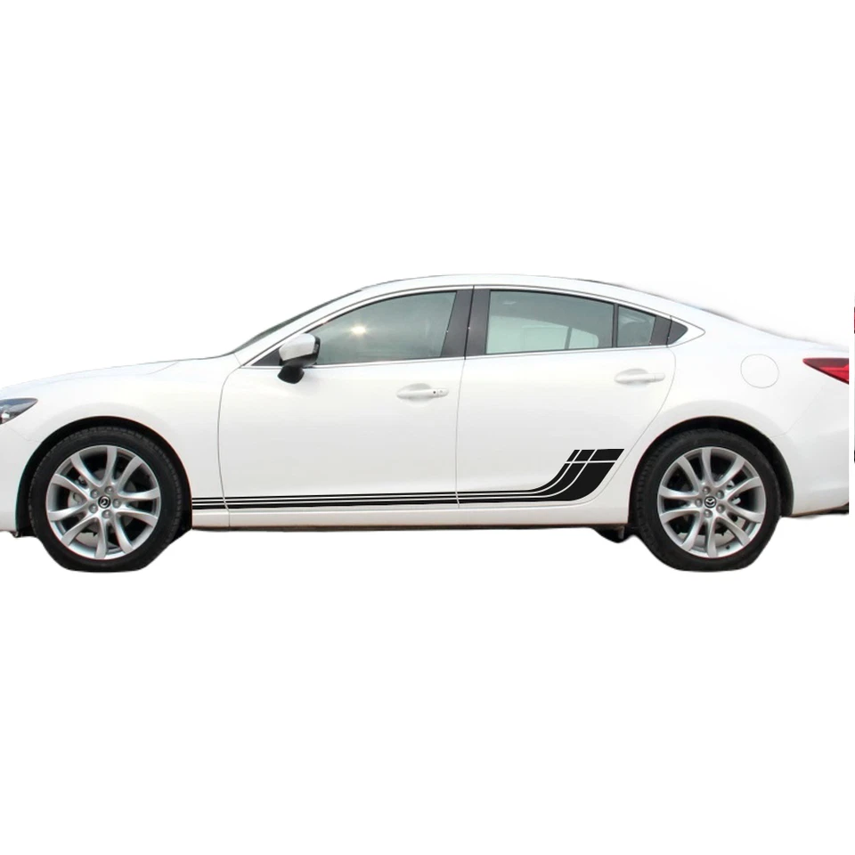 2 PCS Sports Racing Stripe Car Stickers for Mazda Atenza 3 Vinyl Side Door Decal Foto 1 de 4