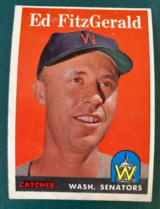 Tarjeta de béisbol 1958 ED FITZGERALD TOPPS #236 WASHINGTON SENATORS EX/MT a casi nueva - Imagen 1 de 2
