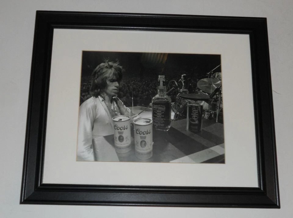 Large Framed Keith Richards 1972 Tour Rolling Stones Jack, Coke, Coors 24"x20" - Image 1 of 1