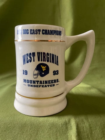 EX VINTAGE WEST VIRGINIA MOUNTAINEERS FOOTBALL 1993 BIG EAST CHAMPIONS STEIN MUG Cover