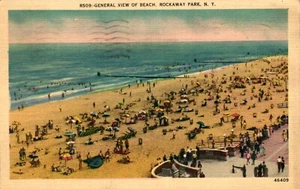 Postcard General view of beach Rockaway Park, New York - Picture 1 of 2