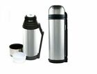 1.2L STAINLESS STEEL VACUUM THERMOS FLASK INSULATED LITER LEAK PROOF STOPPER UK