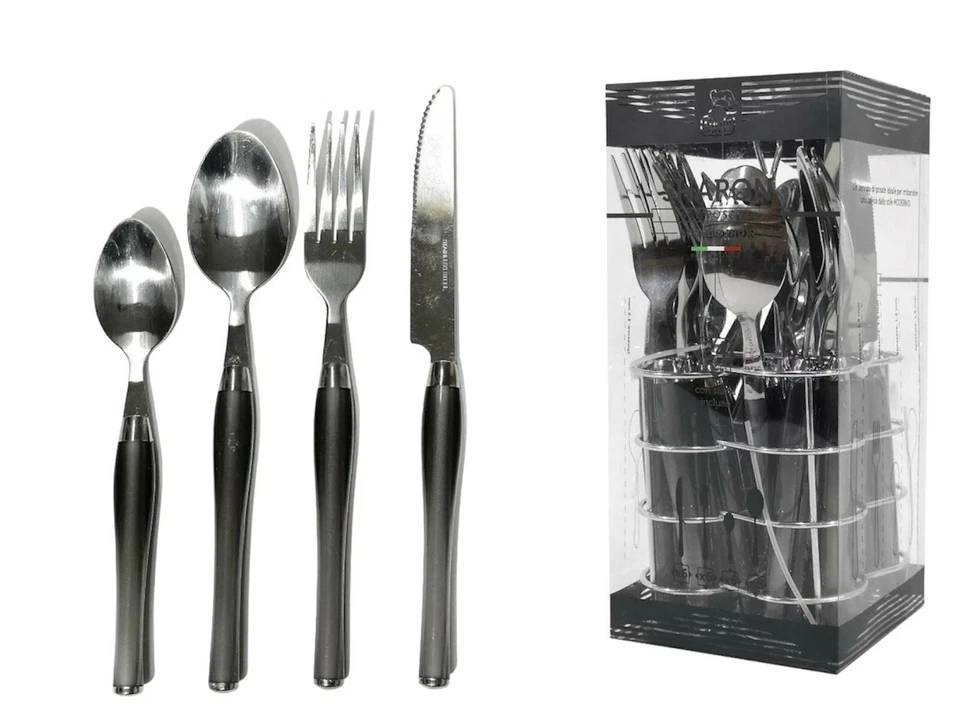 Set Servizio 24 Pezzi Posate Con porta posate Colorato Cucina - Immagine 1 di 4
