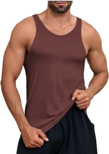 NWT Mens Wihion Red or Tan Sleeveless Workout Activewear Shirt Tank Top SIZE M - Picture 1 of 10
