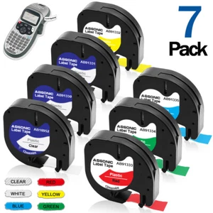 7 Stück Dymo LetraTag Mine 91330 91331 Kunststoff Papier Etikettenband 12 mm LT-100H QX50 - Bild 1 von 13