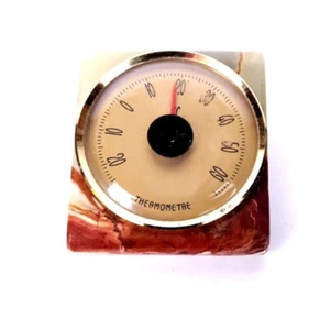 Termómetro de escritorio vintage de mármol ónix - Imagen 1 de 4