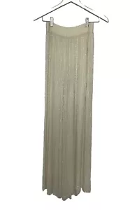 Fabrice Couture Damen kleine cremefarbene Pailletten Perlen Hose Vintage atemberaubend - Bild 1 von 12