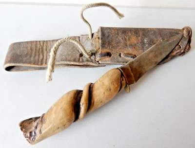 Cuchillo de caza vintage marca Edge (Alemania) #470 8", mango personalizado de madera retorcida Foto 1 de 4